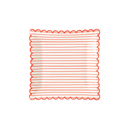 Red Striped Scalloped