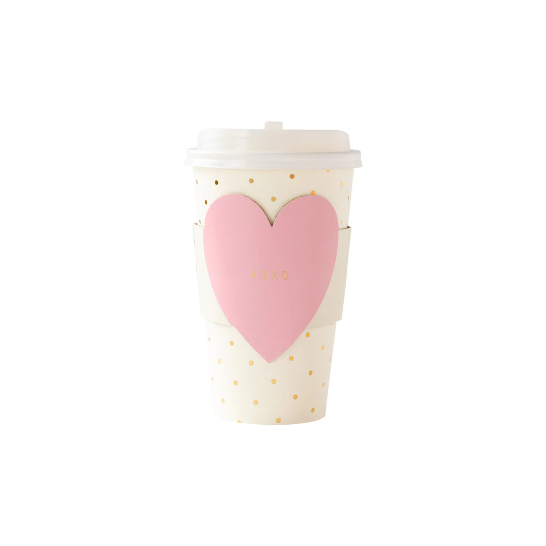 Pink XOXO Heart Cozy To-Go Cups